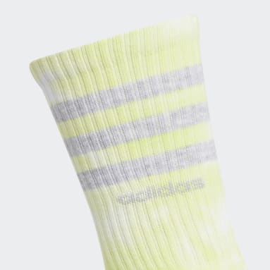 Women's Training Green 3-Stripes Color Wash Crew Socks 3 Pairs