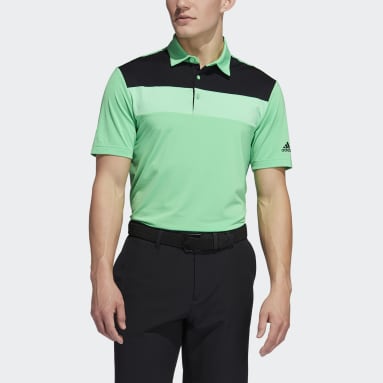 Men Golf Green Novelty Colorblock Primegreen Polo Shirt