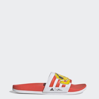The Simpsons Adilette Comfort Slides Bialy