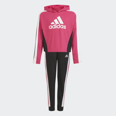 Mädchen Sportswear Colorblock Crop Top Trainingsanzug Rosa