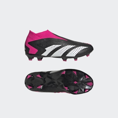 Children Soccer Black Predator Accuracy+ Laceless Firm Ground Soccer Cleats