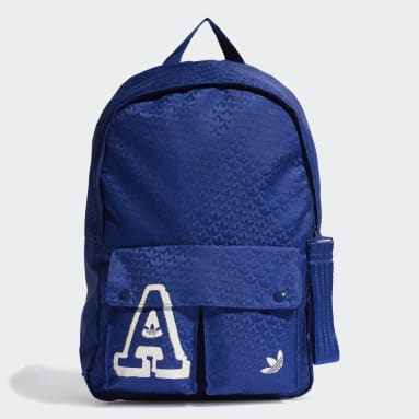 AdidasKids Originals Blue Trefoil Jacquard Monogram Backpack