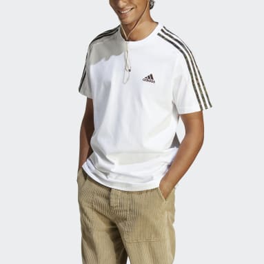 T-shirt à 3 bandes en jersey Essentials blanc Hommes Sportswear