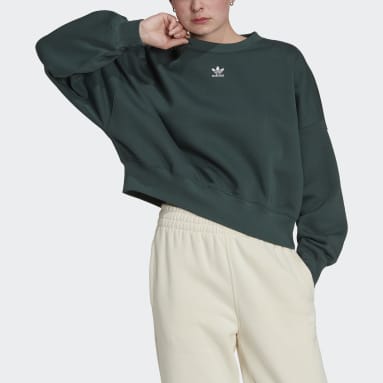 Frauen Originals adicolor Essentials Fleece Sweatshirt Grün
