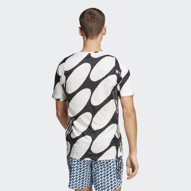 ผู้ชาย วิ่ง สีขาว เสื้อยืด adidas x Marimekko Run Icons 3-Stripes