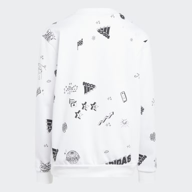 Sudadera cuello redondo Brand Love Allover Print (Adolescentes) Blanco Niña Sportswear