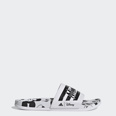 Essentials White Adilette Comfort Mickey Mouse Slides