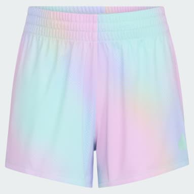 Elastic Waistband Printed No-Side-Seam Knit Shorts