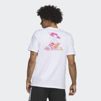 Remera Lil Stripe Spring Break Graphic Short Sleeve Basketball Blanco Hombre Básquet