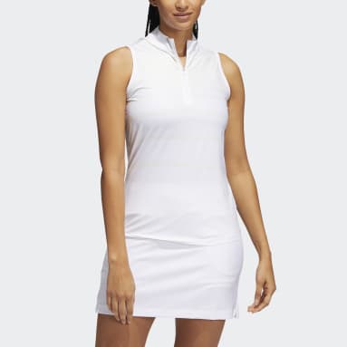 Women Golf Yellow Herringbone Stripe Sleeveless Polo Shirt