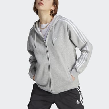 Generic Sweat à capuche Femme avec zippé-Gris- à prix pas cher