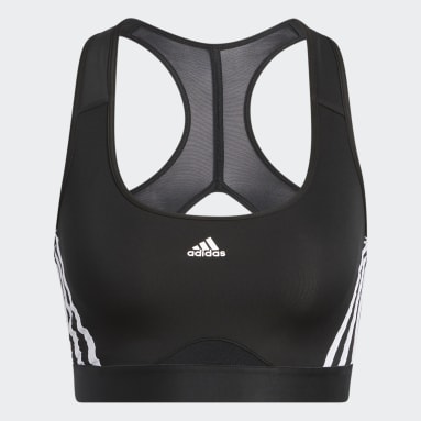 Ženy Tréning A Fitnes čierna Športová podprsenka adidas Powerreact Training Medium-Support 3-Stripes