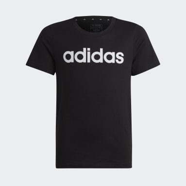 Meisjes Sportswear zwart Essentials Linear Logo Katoenen Slim-Fit T-shirt
