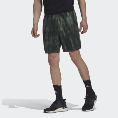 Men Training Green Workout Spray Dye Shorts