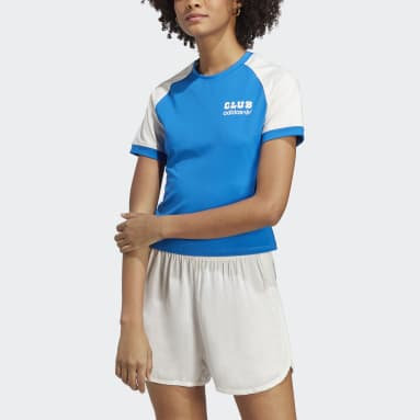 Blaue T-Shirts für Damen | adidas