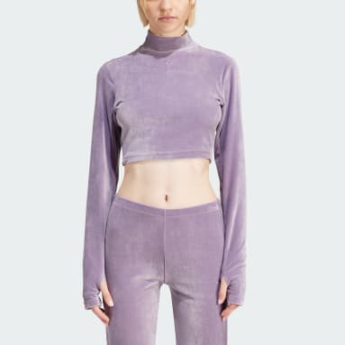 Camisola Curta de Veludo Roxo Mulher Originals