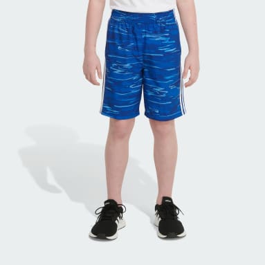 Youth Training Blue Allover Print Liquid Camo Woven Shorts