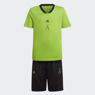 Ensemble d'été X inspiré du football Vert Enfants Sportswear