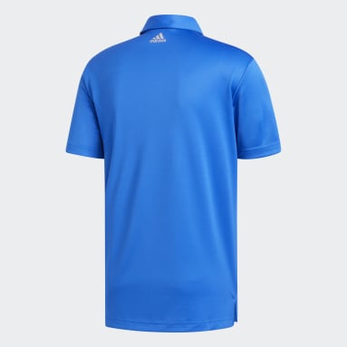 Men Golf Blue 3-Stripe Basic Polo Shirt