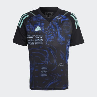 Camiseta Tiro Estampada Negro Niño Fútbol