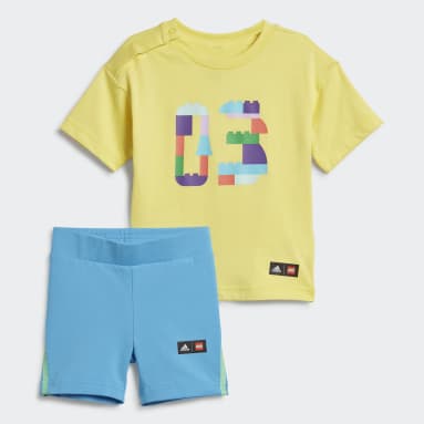 Infants Sportswear สีเหลือง ชุดเสื้อยืดและกางเกงรัดรูปขาสั้น adidas x Classic LEGO®