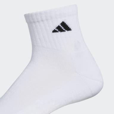 Men's Basketball White Athletic Cushioned Quarter Socks 6 Pairs