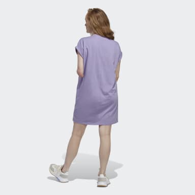Women's Originals Purple Adicolor Classics Trefoil Tee Dress
