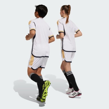 Equipamento Principal 23/24 do Real Madrid — Adolescente Branco Criança Futebol