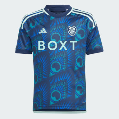 Camisola Alternativa 23/24 do Leeds United FC — Criança Azul Rapazes Futebol