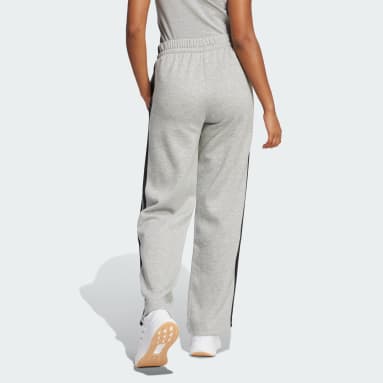 Essentials 3-Stripes Open-Hem Fleece Pants