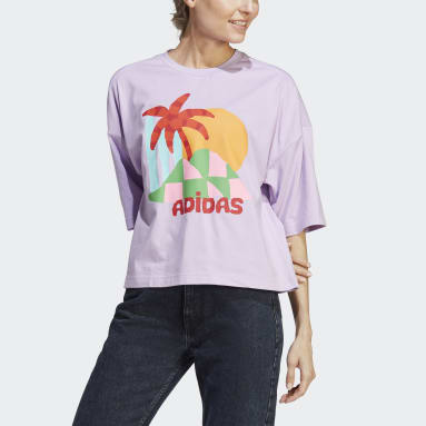 Camiseta Estampada adidas x FARM Rio Roxo Mulher Training