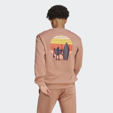 Men's Originals Brown Graphic Planet Crew Sweatshirt