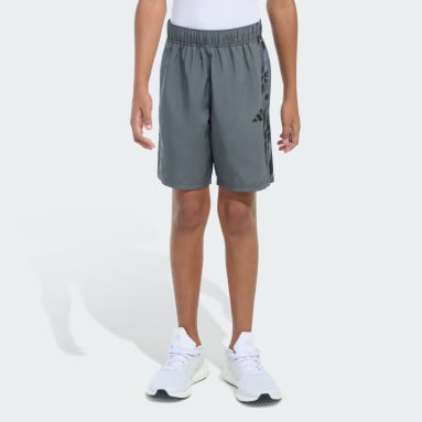 Elastic Waistband Woven Camo-Print 3-Stripes Shorts