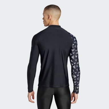 Rash Guard Manga Longa Preto Homem Natação