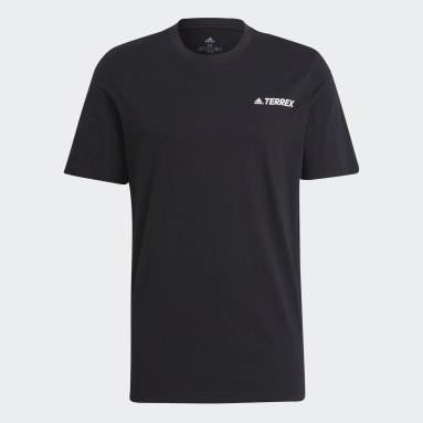 남성 Outdoor Black 테렉스 마운틴 그래픽 티
