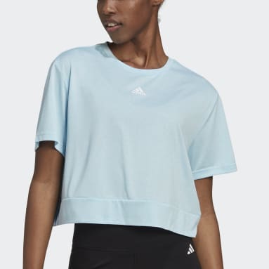 Kvinder Fitness Og Træning Blå AEROREADY Studio Loose Crop T-shirt