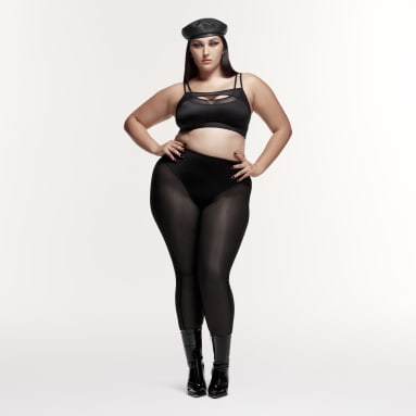 Women's Originals Black Shiny Mesh Bra (Plus Size)