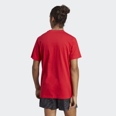 Herr Sportswear Röd Essentials Single Jersey 3-Stripes Tee