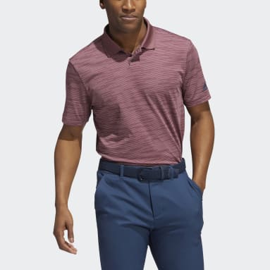 Playera Polo con Rayas en Contraste Granate Hombre Golf