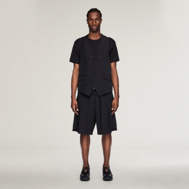 Y-3 CRINKLE PLEATED SHORTS