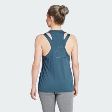 Women Training Turquoise AEROREADY Train Essentials 3 Bar Logo Tank Top