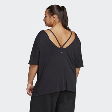 Women's Yoga Black Yoga Studio Oversized Tee (Plus Size)
