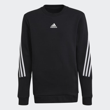 Boys Sportswear Black Future Icons 3-Stripes Crew Sweatshirt