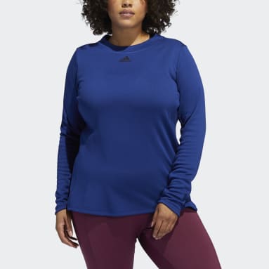 Women's Running Blue COLD.RDY Long Sleeve Training Tee (Plus Size)