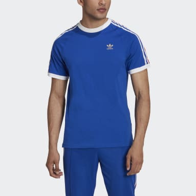 adidas T-shirt 3-Stripes Bleu Hommes Originals