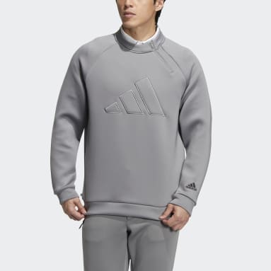 남성 Golf Grey 3-바 크루넥 스페이서 니트 긴팔 셔츠