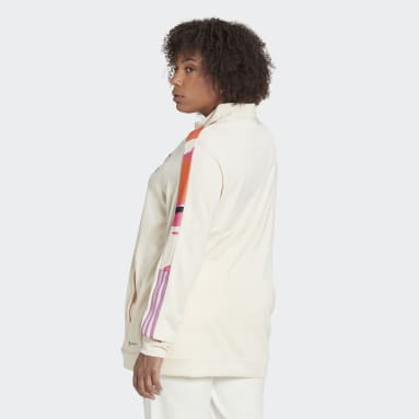 Ženy Futbal béžová Tepláková bunda Thebe Magugu Tiro (plus size)