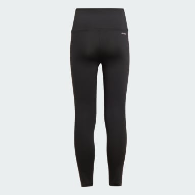 Mallas Essentials AEROREADY 3 Franjas Corte Alto Negro Niña Sportswear