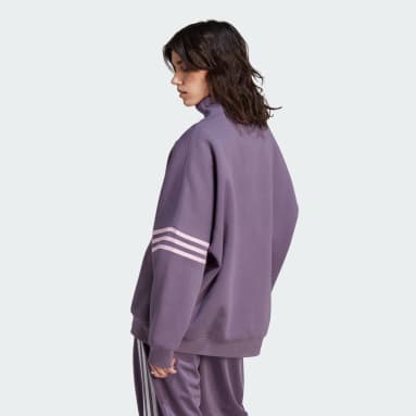 adidas Sweat-shirt oversize à col montant Adicolor Neuclassics Violet Femmes Originals
