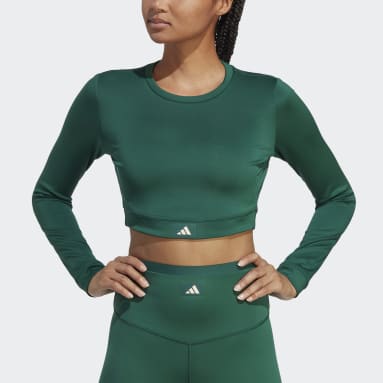 Sports Club Long Sleeve Crop T-skjorte Grønn